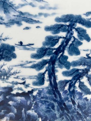Shōwa Period Japanese Landscape Porcelain Sometsuke by Genemon