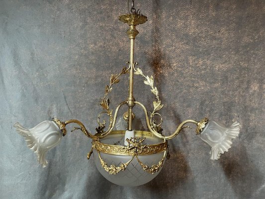 Lustre En Bois Vintage 3 Branches - Sans Marque, état Correct