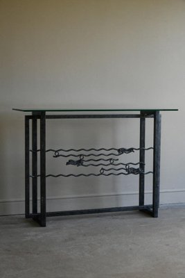 Metal and Glass Hall Table for sale at Pamono