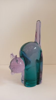 Cat-Shaped Glass Sculpture by Archimede Seguso, Murano, Italy