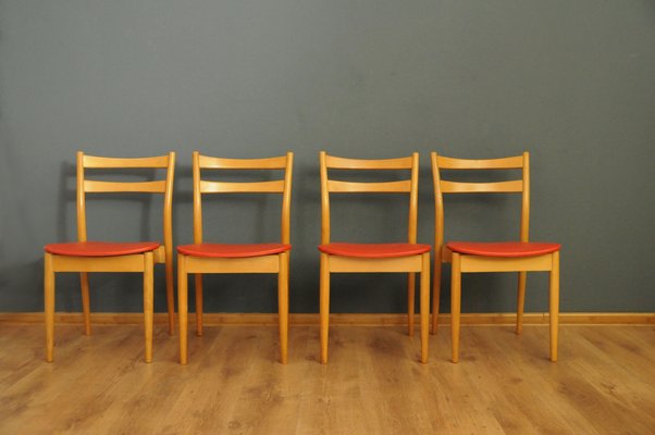 Sedie in skai, Scandinavia, anni '60, set di 4 in vendita su Pamono