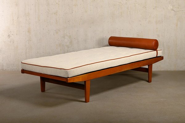 Daybed in Oak Leather and Boucl by Poul M. Volther for FDB