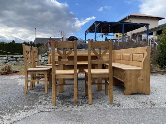 Vintage Rustic Corner Dining Set Set of 6
