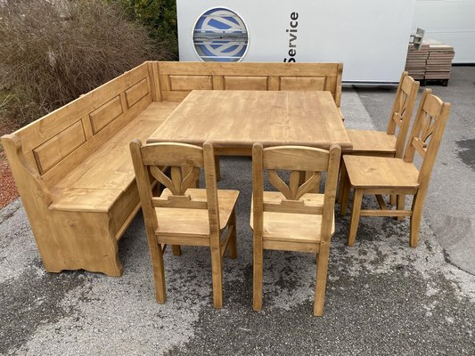 Vintage Rustic Corner Dining Set Set of 6