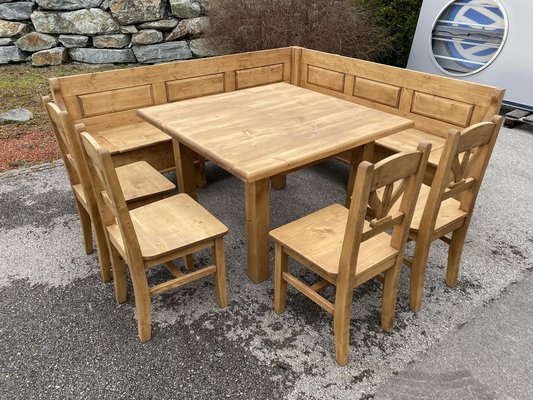 Rustikales Vintage Eck-Esszimmer Set, 6er Set bei Pamono kaufen