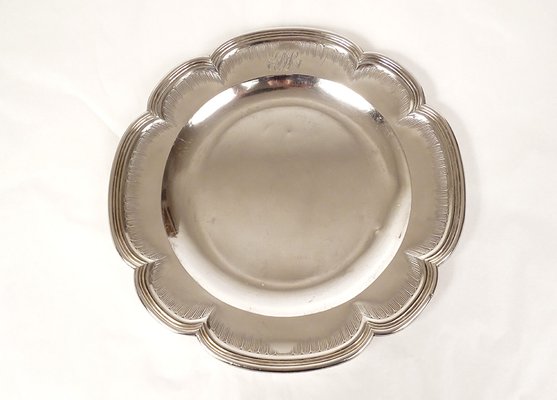 Polylobed Serving Dish in Sterling Silver 19th Century for sale