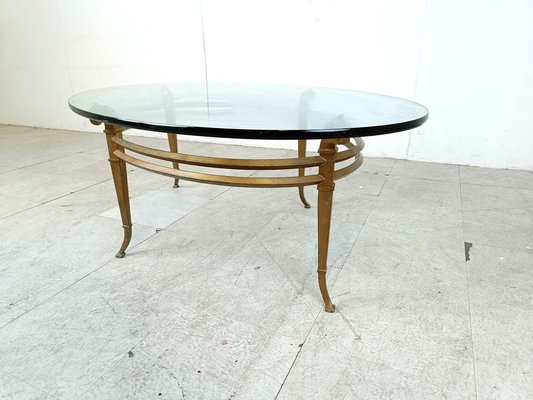 Vintage oval glass coffee cheap table