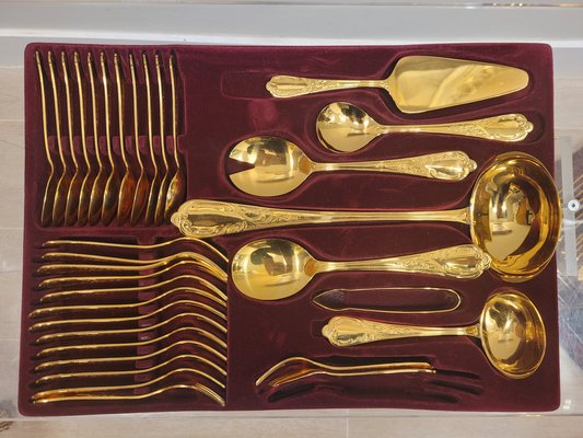 24 Karat Gold Besteck, Deutschland, 1970er, 70 . Set bei Pamono kaufen