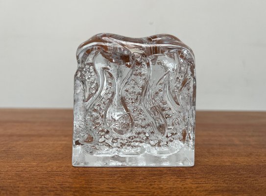 Mid-Century Glas Kerzenhalter von Kurt Wokan für Ingrid Glas