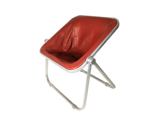 Red Skai Aluminum Plona Folding Chair by G. Piretti for Anonima Castelli 1960s for sale at Pamono