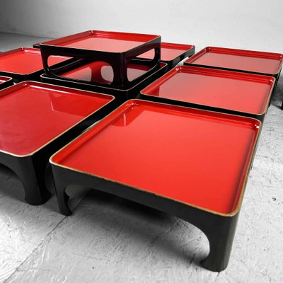 Taishō Period Traditional Urushi Lacquerware Serving Tables