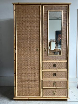 Italienischer Kleiderschrank mit Schubladen & Spiegel von Dal Vera, 1960er bei Pamono kaufen