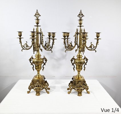 Bougeoir Ancien En Bronze Doré – Vintage Et élégant
