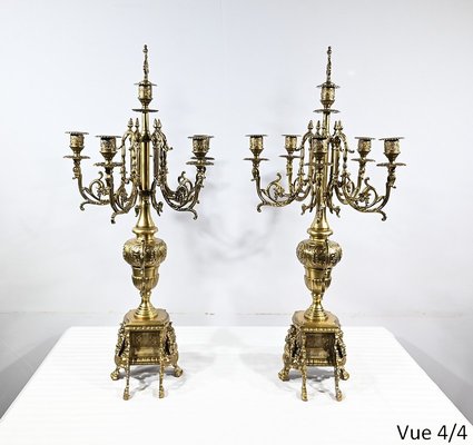 Jolie Paire De Bougeoirs Anciens En Laiton - Vintage, Pièce Rare En Très Bon état