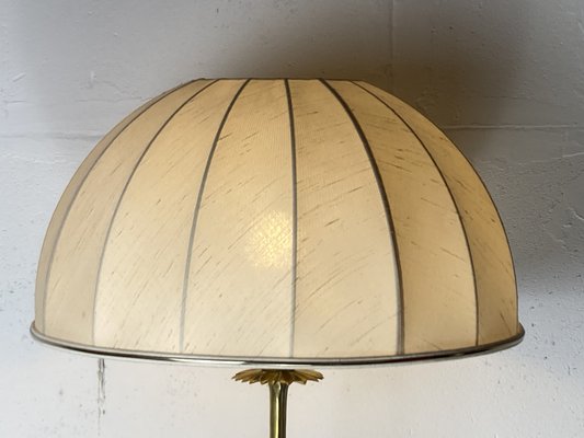 A Mid-Century Gilt Brass Faux Bamboo Lamp