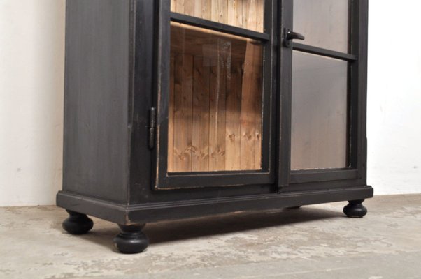 Wooden Display Cabinet in Black, 1940s for sale at Pamono