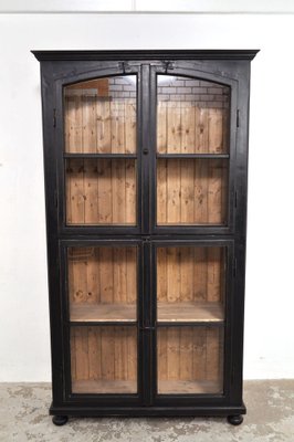 Wooden Display Cabinet in Black 1940s