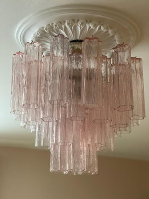 Tubular Pink Murano Chandelier for sale at Pamono Tubular Pink Murano Chandelier for sale at Pamono