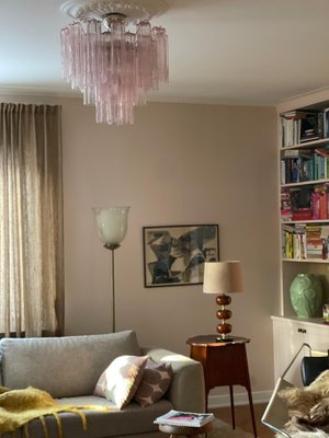Tubular Pink Murano Chandelier for sale at Pamono Tubular Pink Murano Chandelier for sale at Pamono