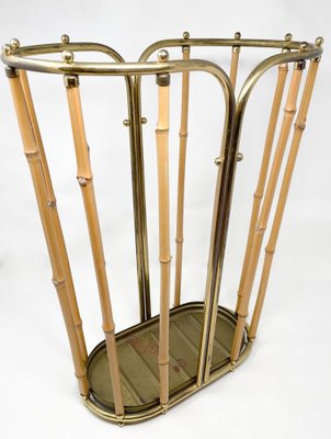 Mid-Century Moder Schirmstnder aus Bambus & Messing, 1950er
