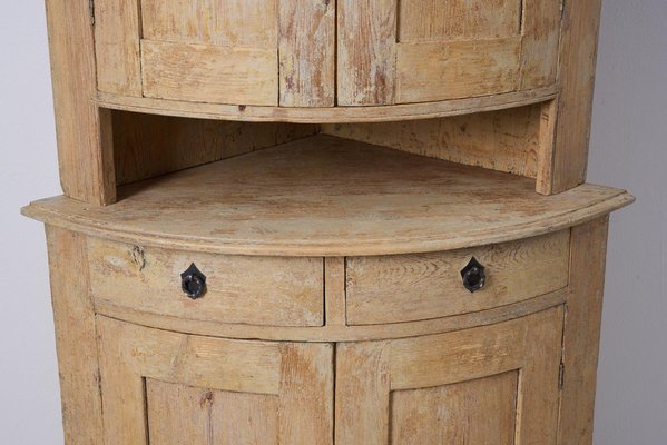 Gustavian Rustic Northern Swedish Country Corner Cabinet for sale