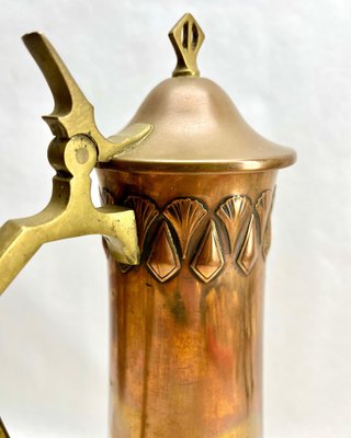 Art Nouveau Pitcher in Brass and Copper with Handle from WMF, 1917