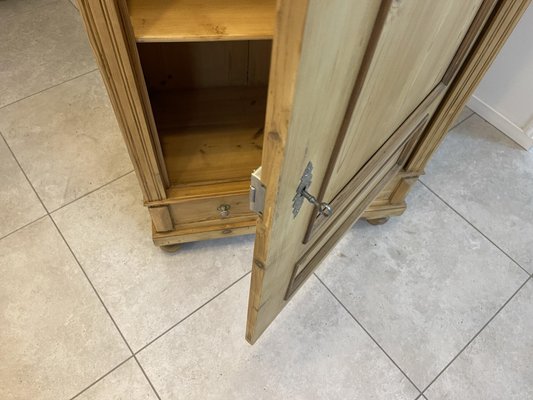 Biedermeier Farmhouse Cabinet or Wardrobe in Natural Wood for sale