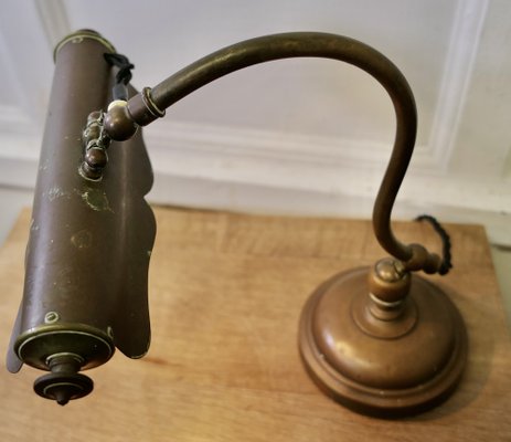 Two-Armed Library Desk Brass Lamp