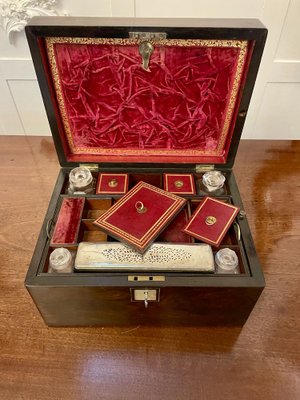 Antique Victorian Rosewood Jewellery and Vanity Box, 1860s