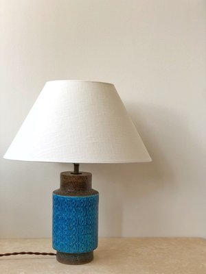 Turquoise Ceramic Table Lamp by Bitossi for sale at Pamono