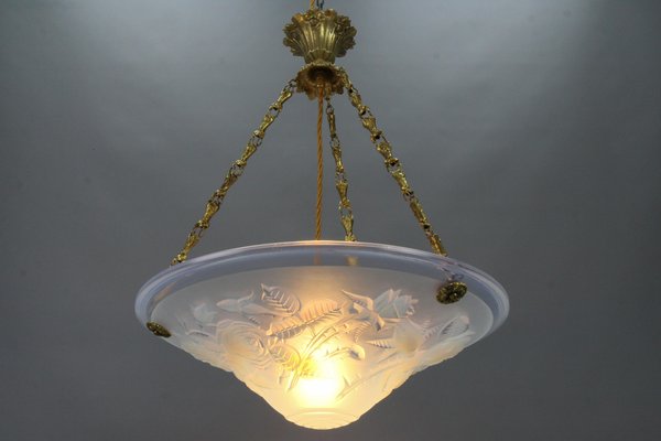 Art deco glass ceiling light best sale