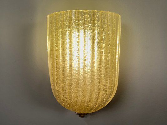 Italian Murano Wall Lamps from Barovier & Toso, 1970s, Set of 2
