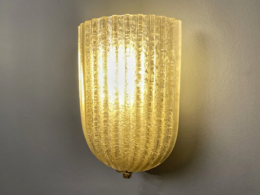 Italian Murano Wall Lamps from Barovier & Toso, 1970s, Set of 2