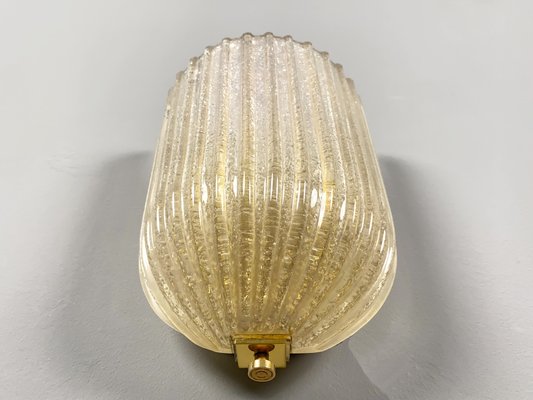 Italian Murano Wall Lamps from Barovier & Toso, 1970s, Set of 2