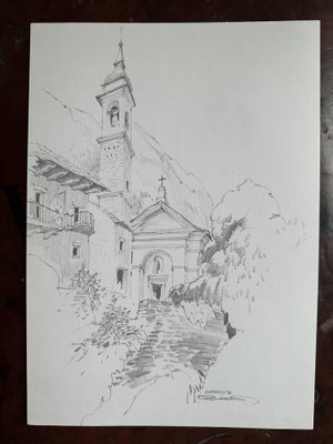 Jan Kristofori, Swiss Motives/Tessin Houses, Original Pencil