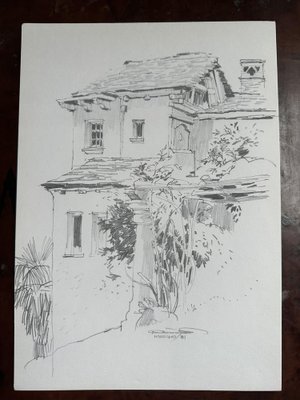 Jan Kristofori, Swiss Motives/Tessin Houses, Original Pencil