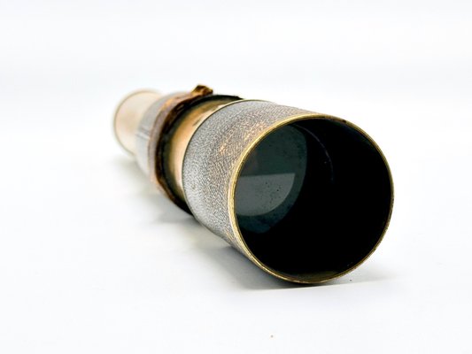 19th Century French Nautical Leather Bound Brass Telescope