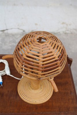 Pilz Tischlampe aus Bambus, Italien, 1950er bei Pamono kaufen