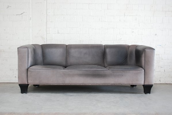 Vintage Palais Stoclet Leather Sofa By Josef Hoffmann For Wittmann Vintage Palais Stoclet Leather Sofa By Josef Hoffmann For Wittmann 1980s 1
