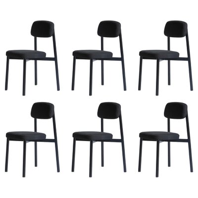 Black Residence Chairs by Jean Couvreur for Kann Design, Set of