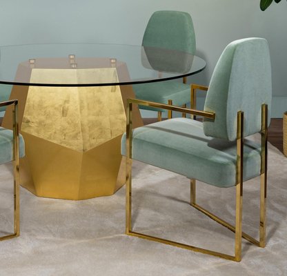 Rock Gold Leaf Dining Table by Insidherland