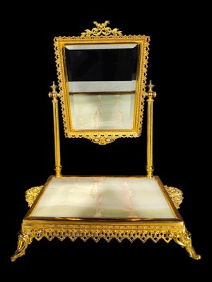 Espejo de mesa pequeño de resina con acabado en oro antiguo, ambiente de  tocador barroco, 20cm