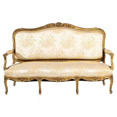 Vergoldetes französisches Holzsofa, 18. Jh. bei Pamono kaufen