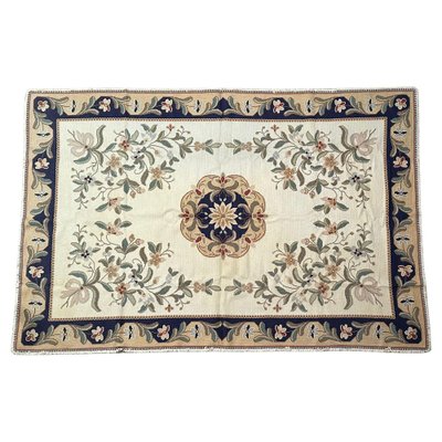希少★アライオロス絨毯ポルトガル伝統工芸品認証Arraiolos花白ピンクウール Portugal Arraiolos ポルトガル アライオロス産絨毯 【公式通販】