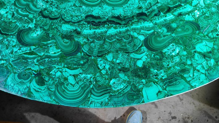 Malachite Cactus Table in the style of René Lalique, 1980s for