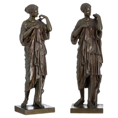 Sculpture En Bronze Diane Avec Arche – Style Antique – Statue Décorative – Aubaho