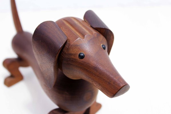 Teak Dog Figurine by Kay Bojesen, 1950s for sale at Pamono