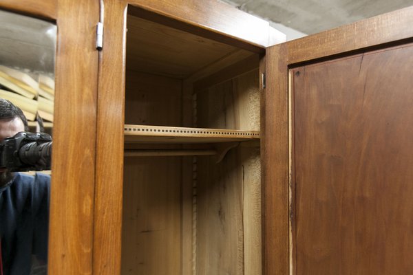 Mid Century Wardrobe with Large Mirror and Chest of Drawers 1940s