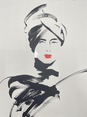 Michel Canetti, Woman with Red Lipstick, 1980s, Screen Print for