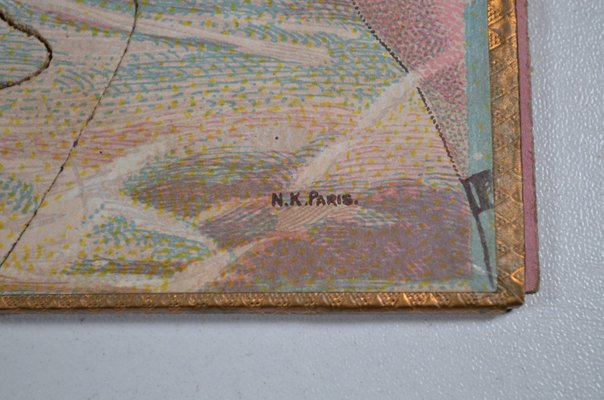 Puzzle Ancien En Bois - Marque N.K. Atlas Paris - Occasion - Pièce De Collection Vintage